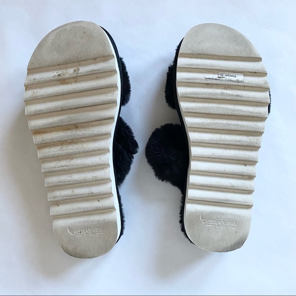 Koolaburra by Ugg Faux Fur Slide Sandals Fuzz On in Black - Picture 6 of 6